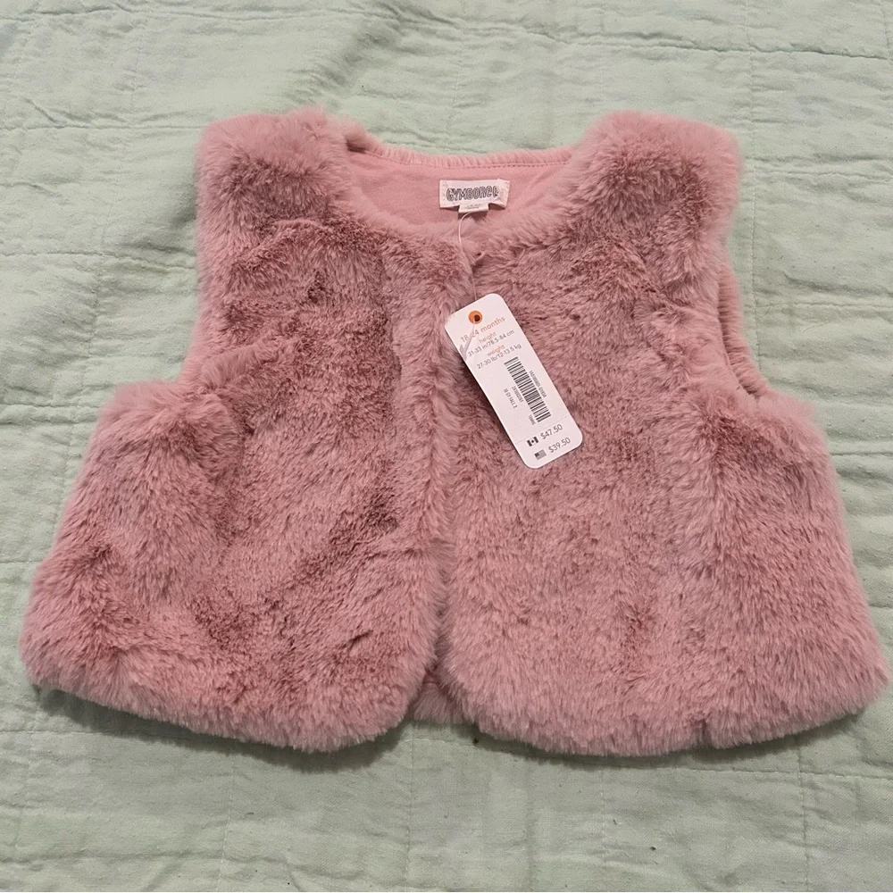 NEW Toddler Gymboree Soft Pink Faux Fur Vest
